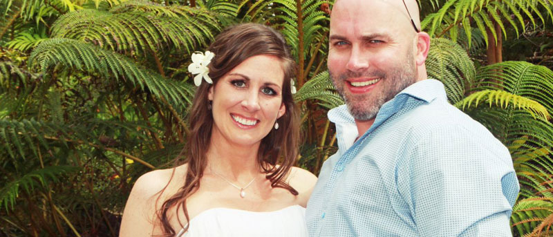 Maui wedding in tropical garden setting.