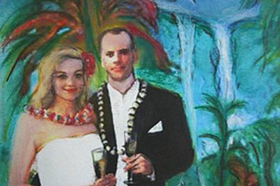 custom wedding photo painting